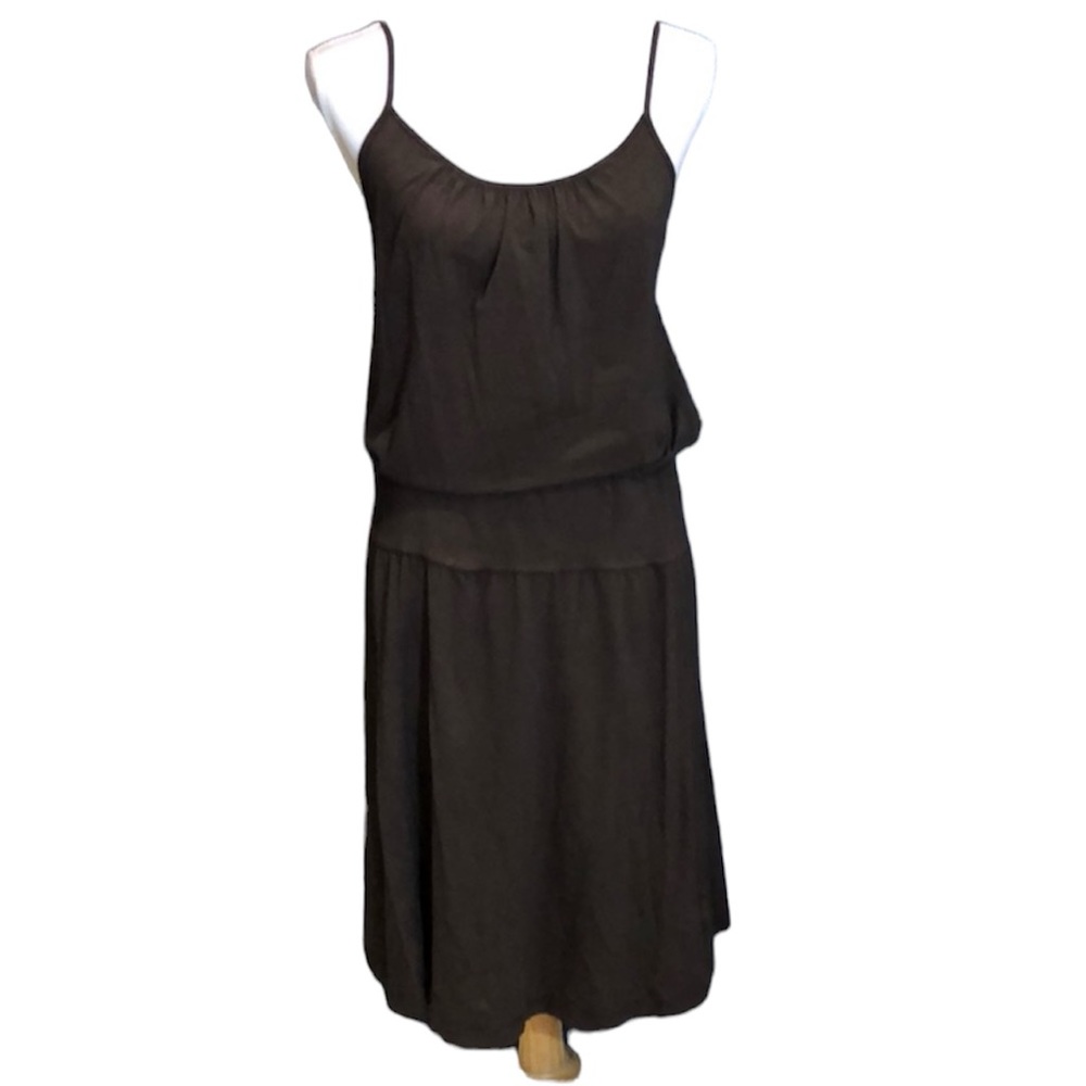 James Perse Brown cotton pullover midi dress